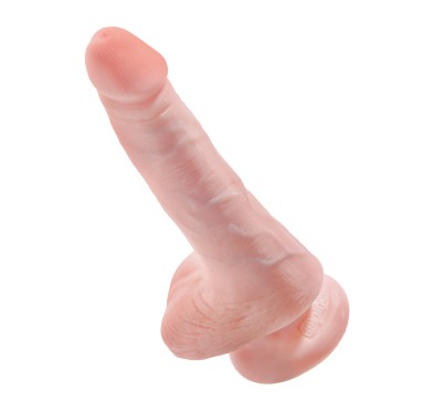 Dildo-king cock 6"" cock with balls flesh